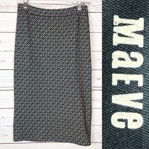Maeve Pencil Skirt in Black & White Size Small